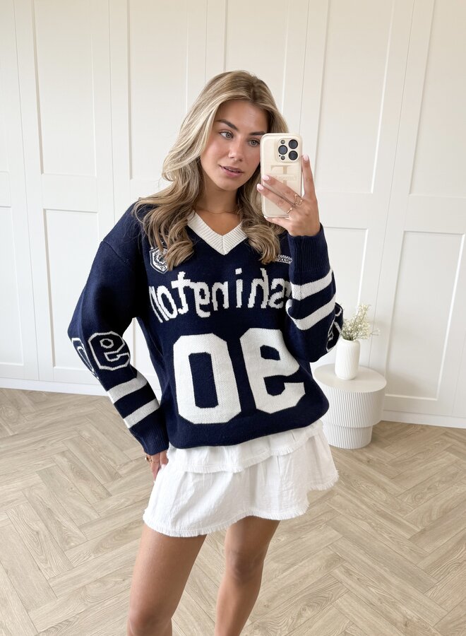 Oversized trui Washington navy