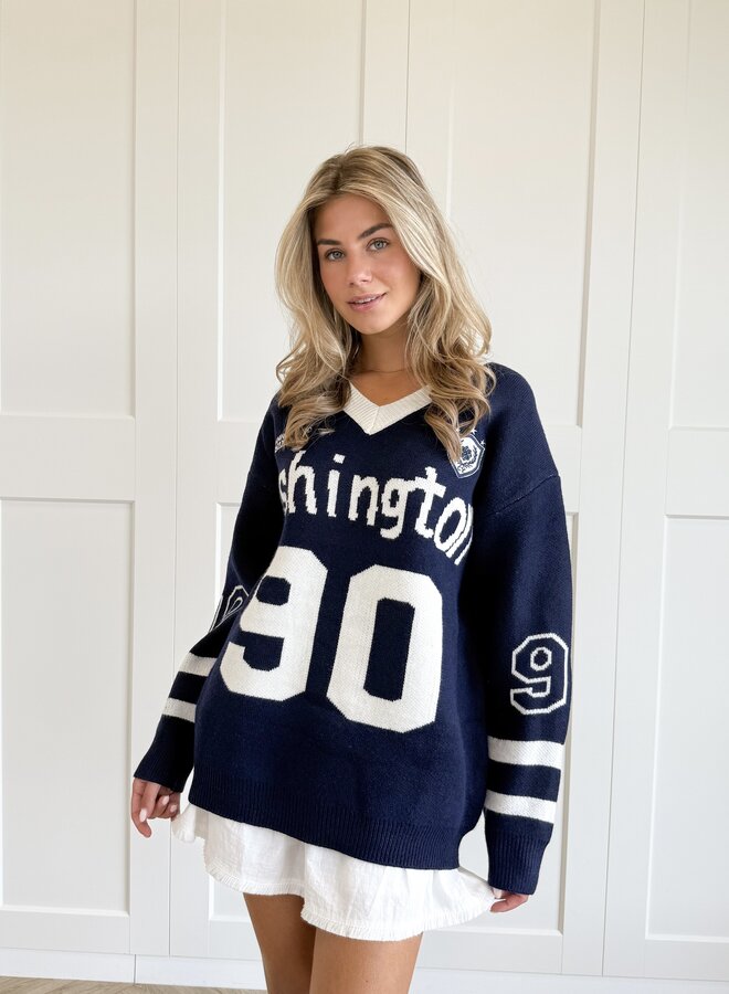 Oversized trui Washington navy