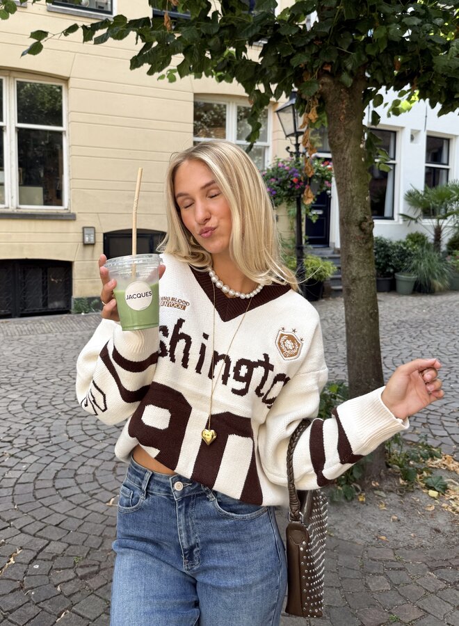 Oversized trui Washington beige
