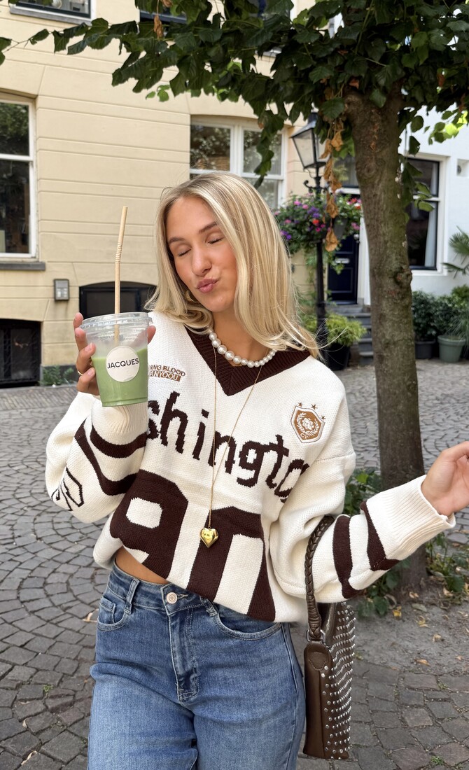 Oversized trui Washington beige