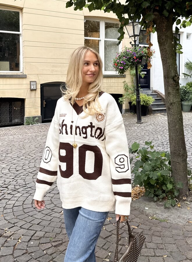 Oversized trui Washington beige