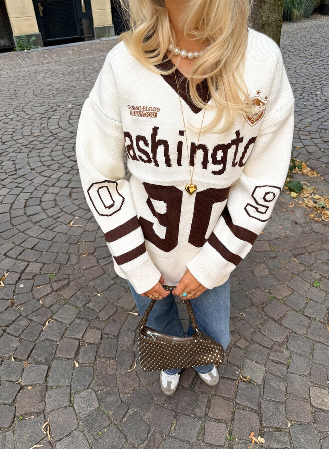 Oversized trui Washington beige