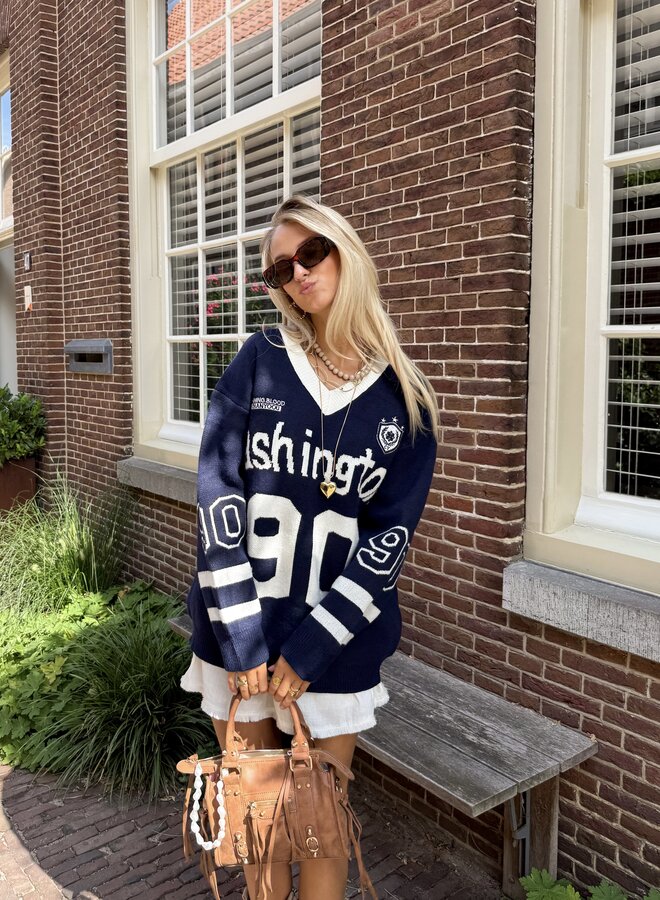Oversized trui Washington navy