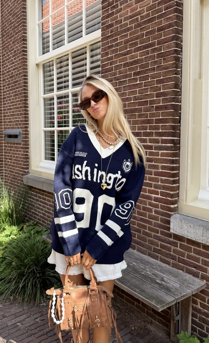Oversized trui Washington navy