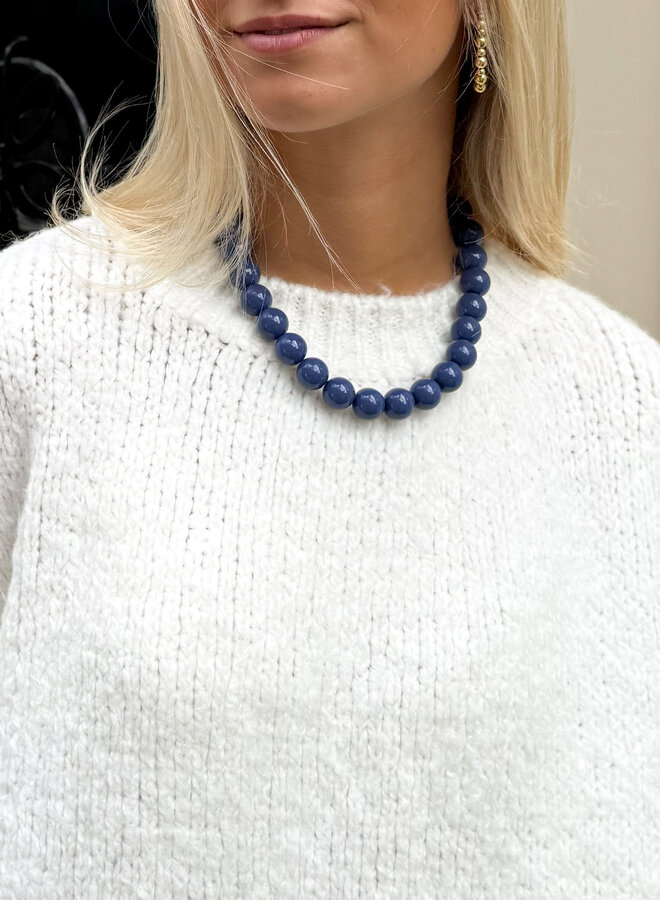 Kralen ketting blauw