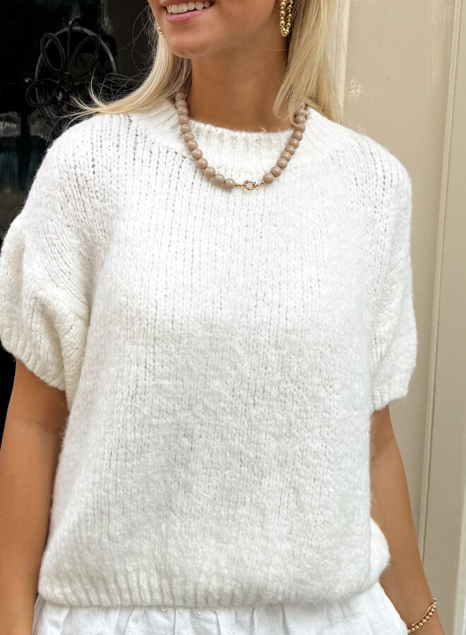 Kralen ketting beige