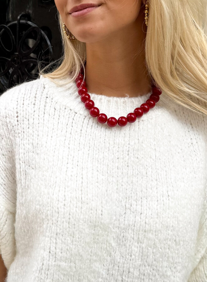 Kralen ketting bordeaux