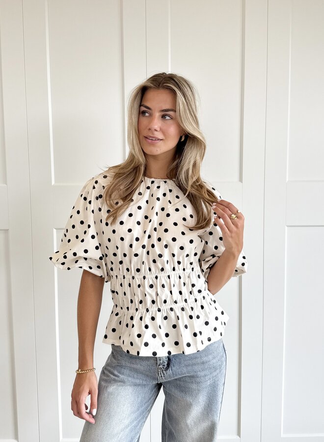 Top polkadots off white