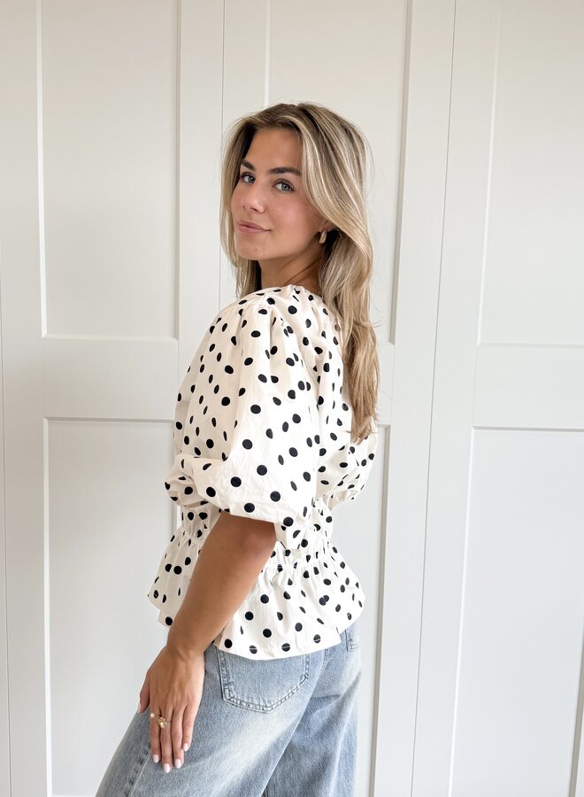 Top polkadots off white