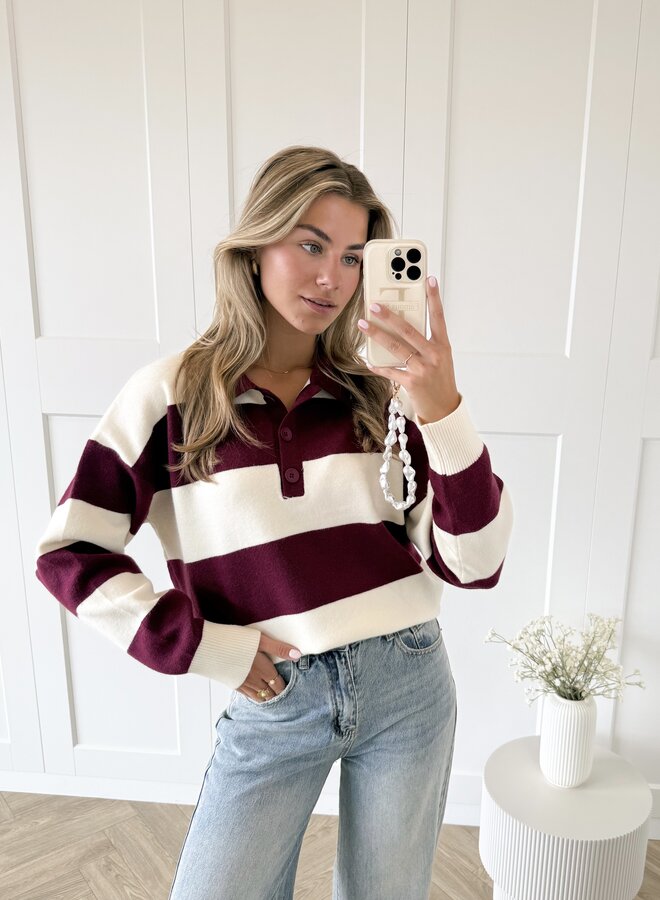 Oversized polo sweater bordeaux
