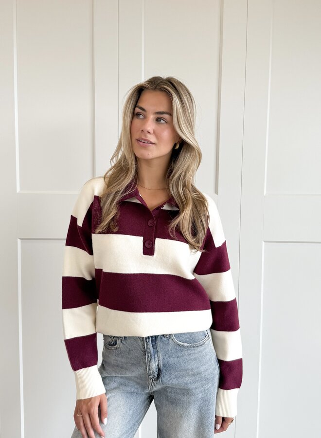 Oversized polo sweater bordeaux