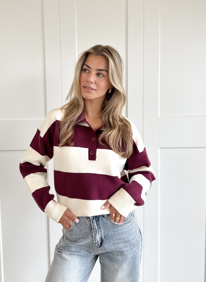 Oversized polo sweater bordeaux
