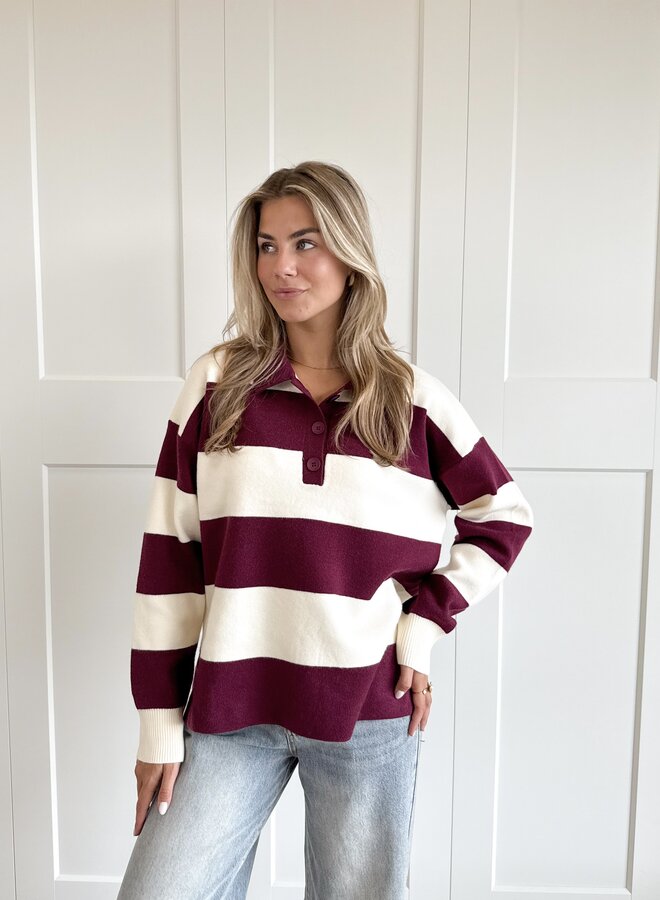 Oversized polo sweater bordeaux