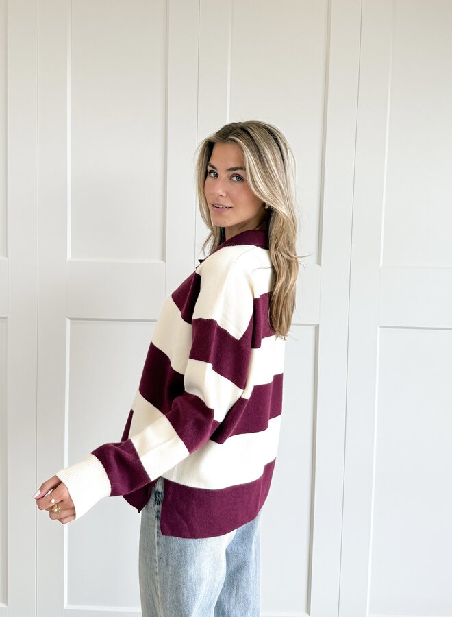 Oversized polo sweater bordeaux