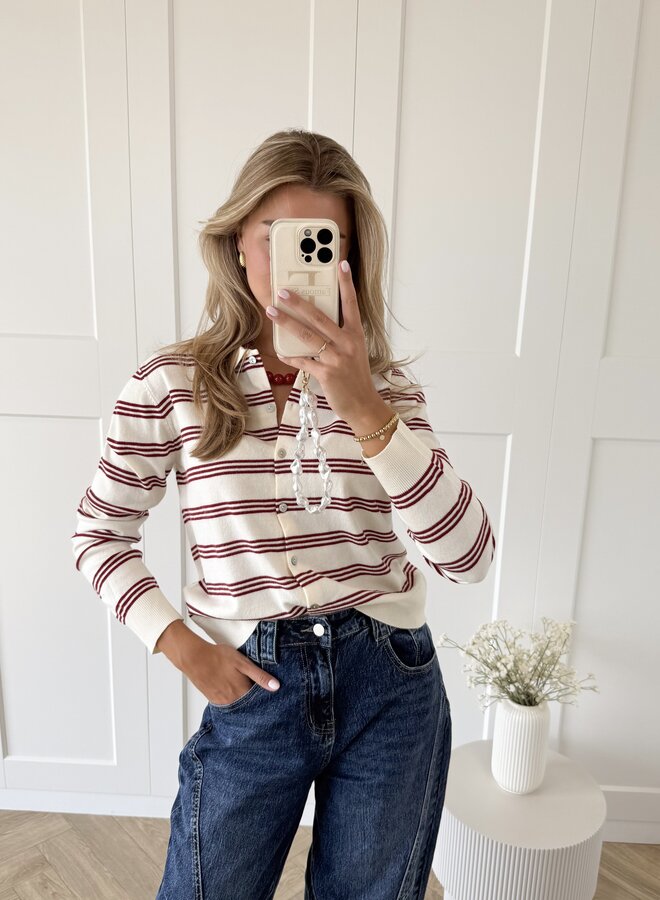 Vest Lena off white/bordeaux
