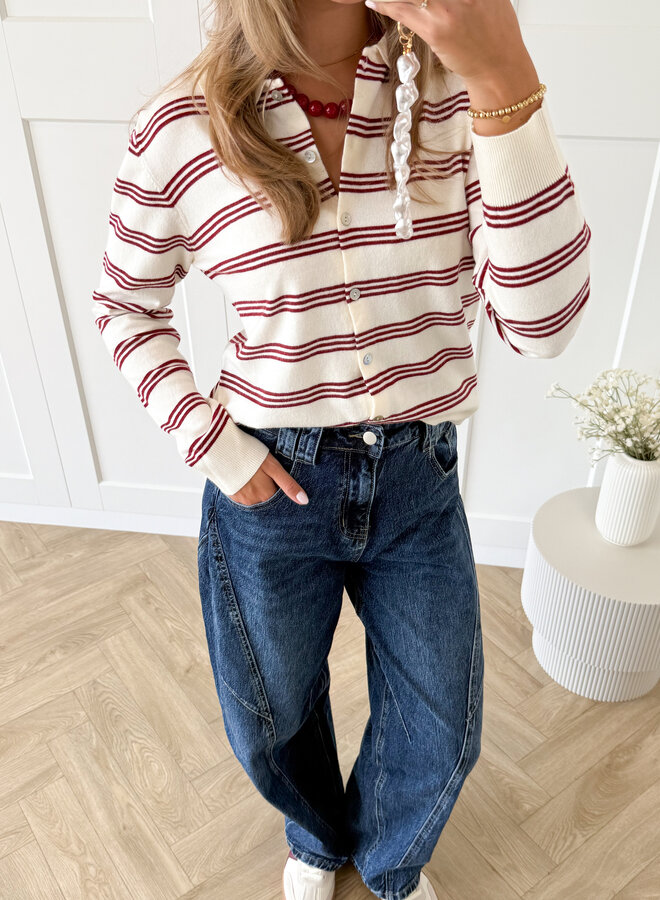 Vest Lena off white/bordeaux