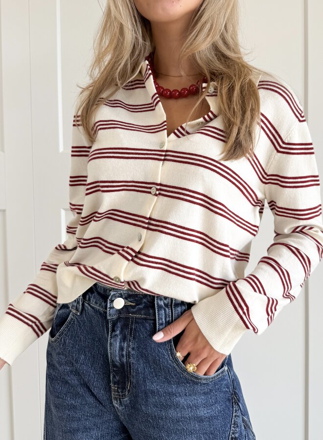 Vest Lena off white/bordeaux