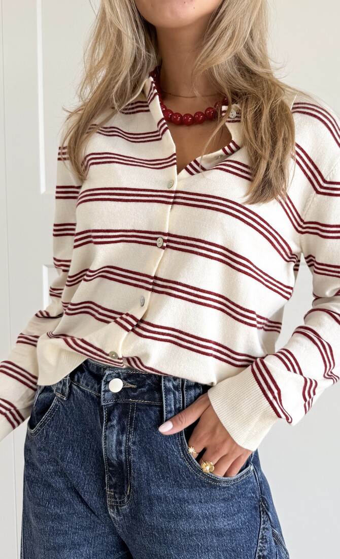 Vest Lena off white/bordeaux