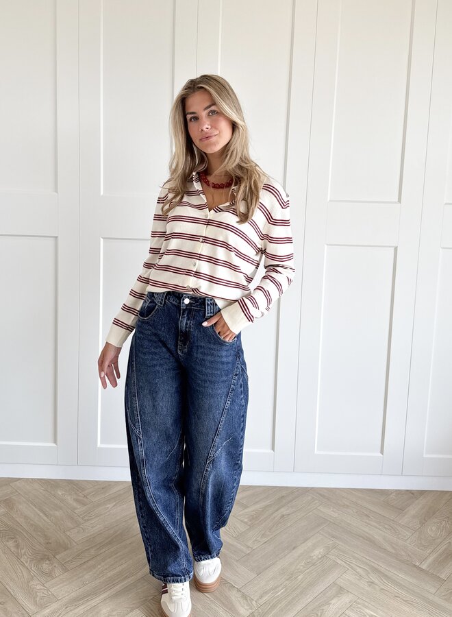 Vest Lena off white/bordeaux