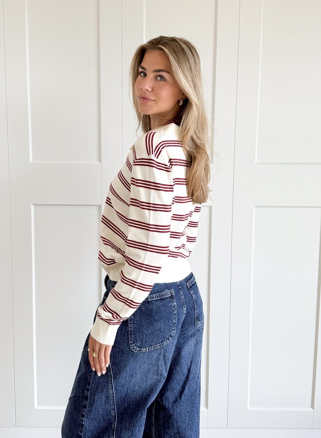 Vest Lena off white/bordeaux