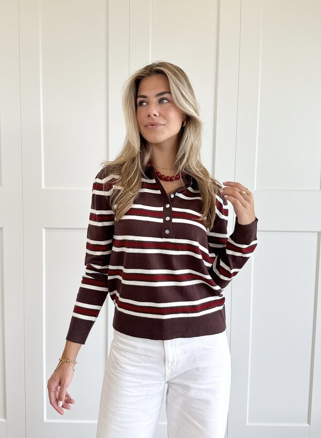 Polo sweater Maren bruin