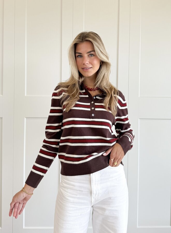 Polo sweater Maren bruin