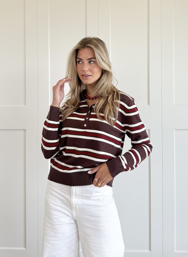 Polo sweater Maren bruin