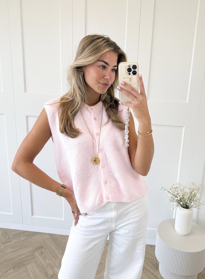 Knit gilet Jenny roze