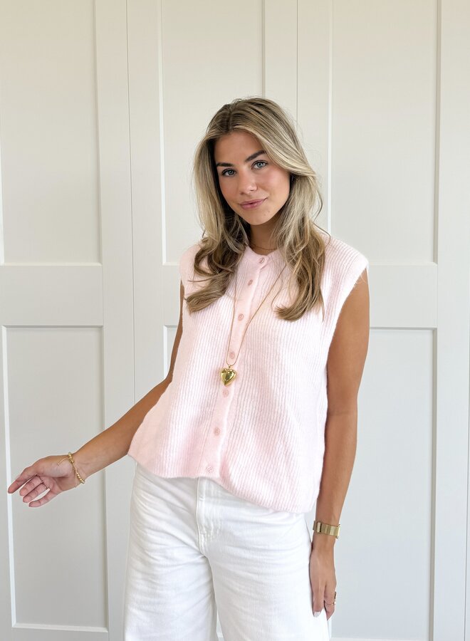 Knit gilet Jenny roze