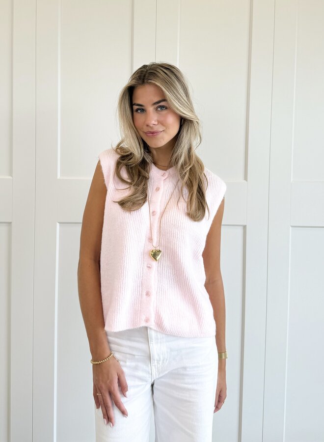 Knit gilet Jenny roze