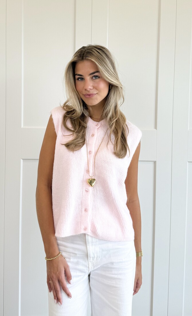 Knit gilet Jenny roze
