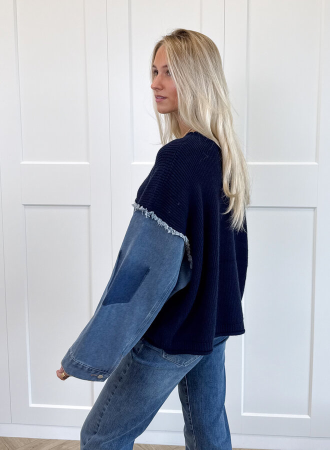 Trui Indigo denim knit donkerblauw