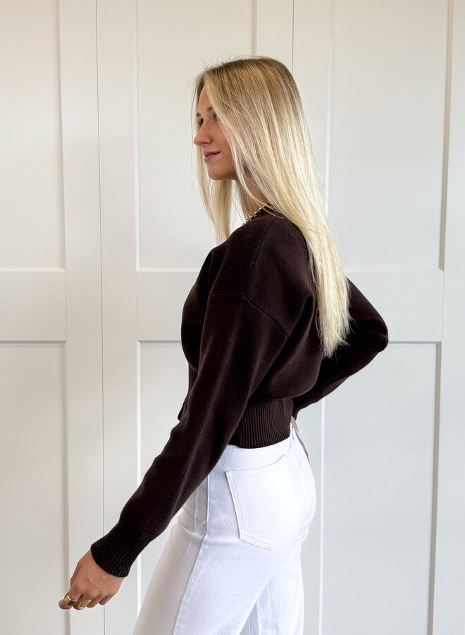 Zipper vest Zoë bruin