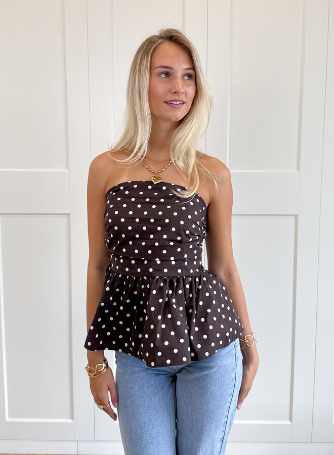 Strapless top Lola bruin
