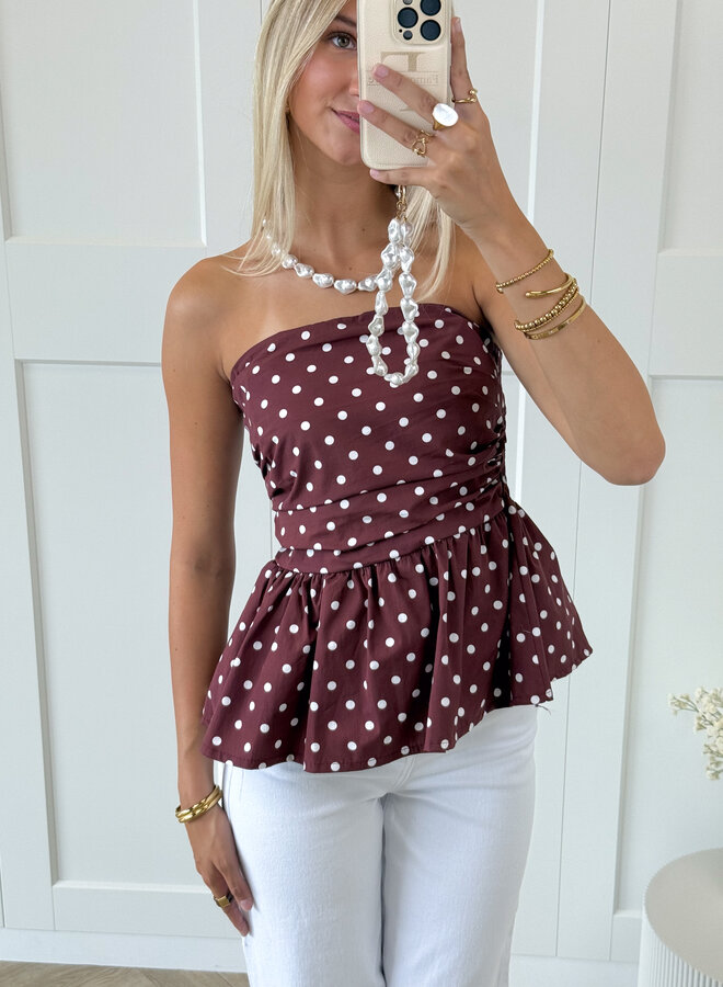 Strapless top Lola bordeaux