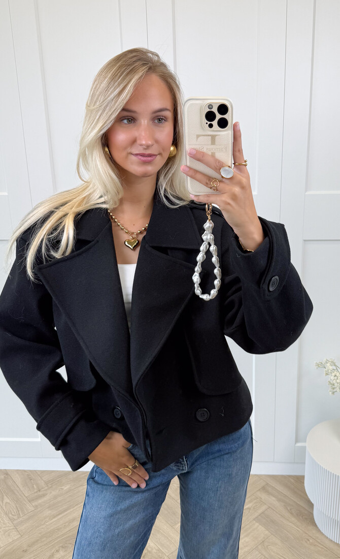 Trenchcoat jas Elena zwart