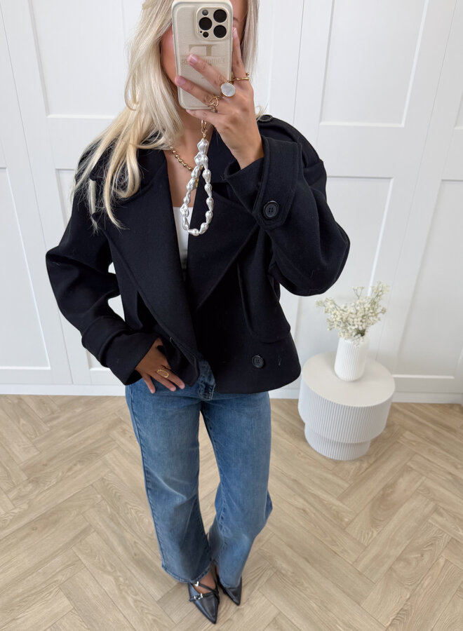 Trenchcoat jas Elena zwart