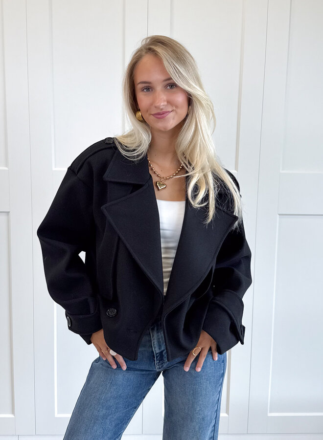 Trenchcoat jas Elena zwart