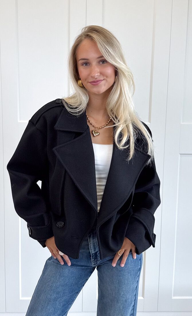 Trenchcoat jas Elena zwart
