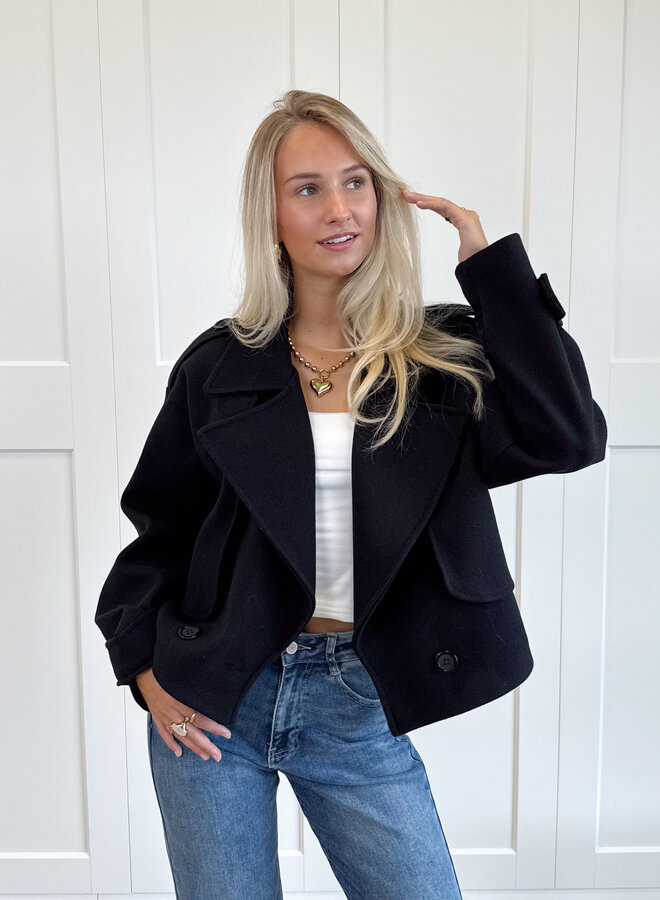 Trenchcoat jas Elena zwart