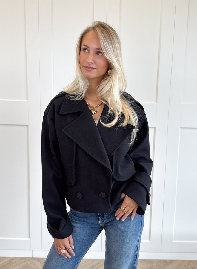 Trenchcoat jas Elena zwart