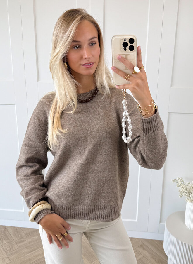 Trui Cynthia taupe