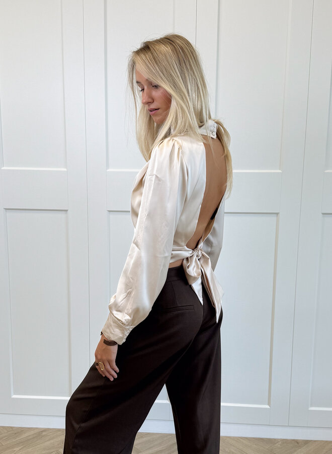 Satijnen top Elise beige
