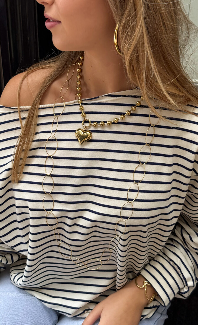 Sanne strepen sweater blauw