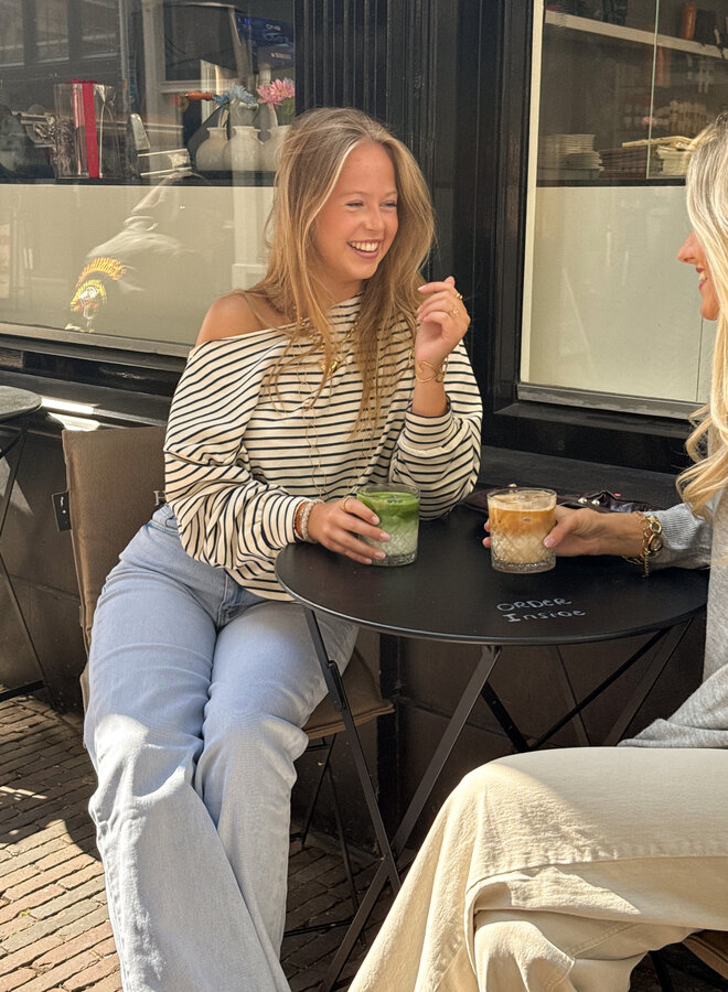 Sanne strepen sweater blauw