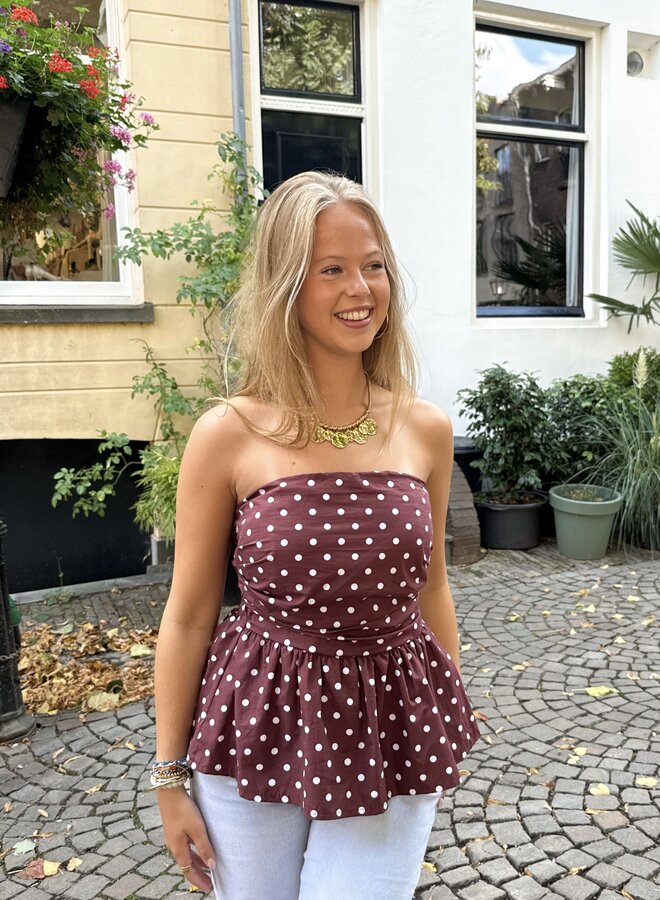 Strapless top Lola bordeaux