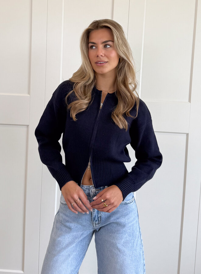Zipper vest Zoë navy