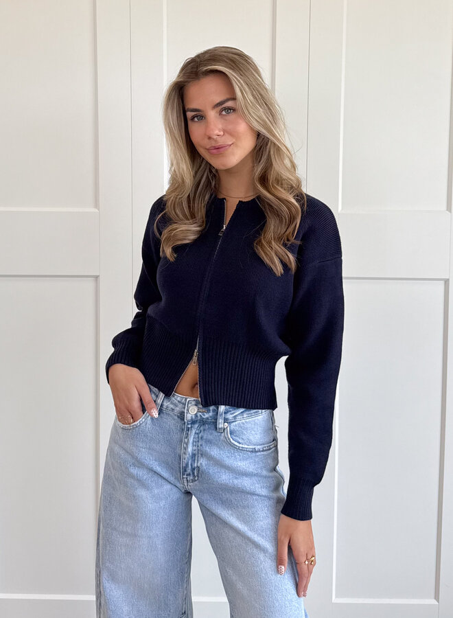 Zipper vest Zoë navy