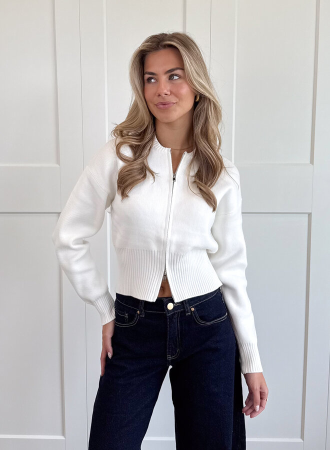 Zipper vest Zoë wit