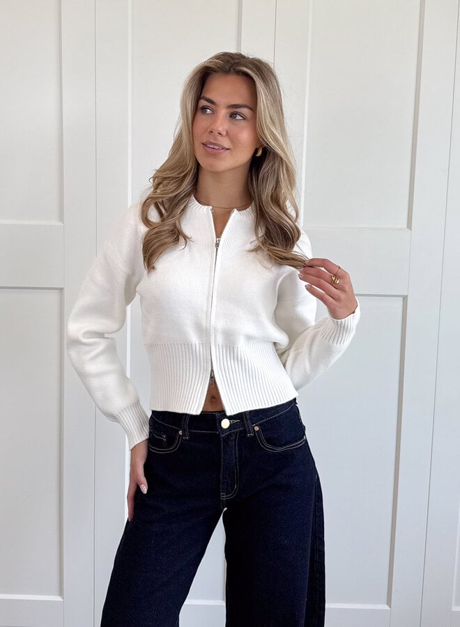 Zipper vest Zoë wit
